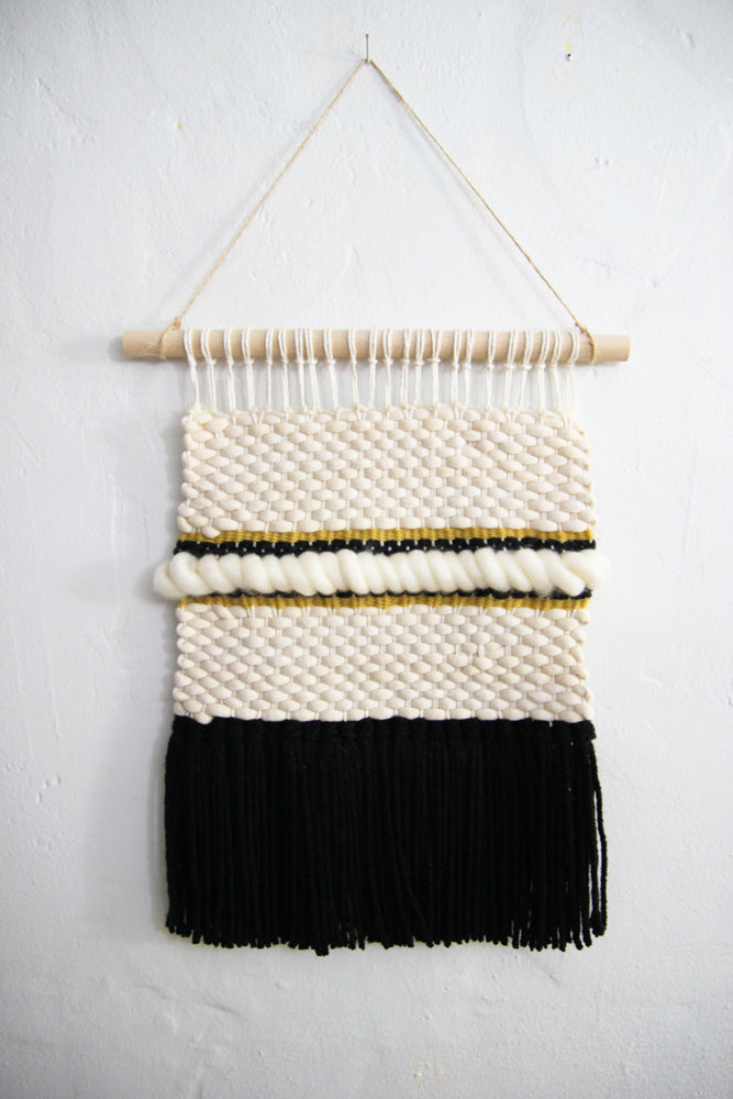 Black, Tan, and Citron Weaving
