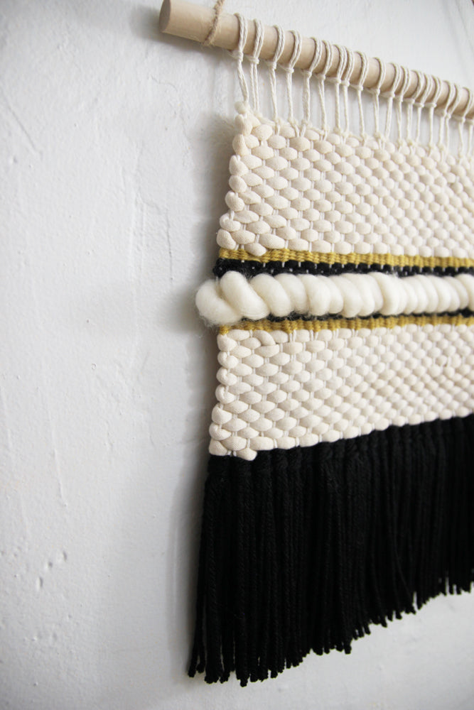 Black, Tan, and Citron Weaving