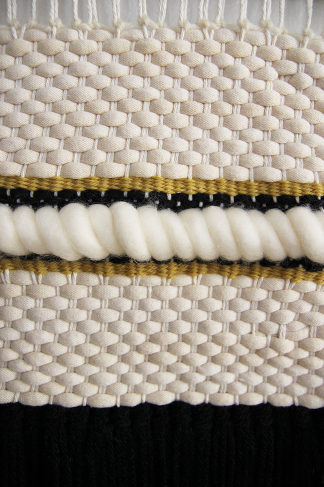 Black, Tan, and Citron Weaving