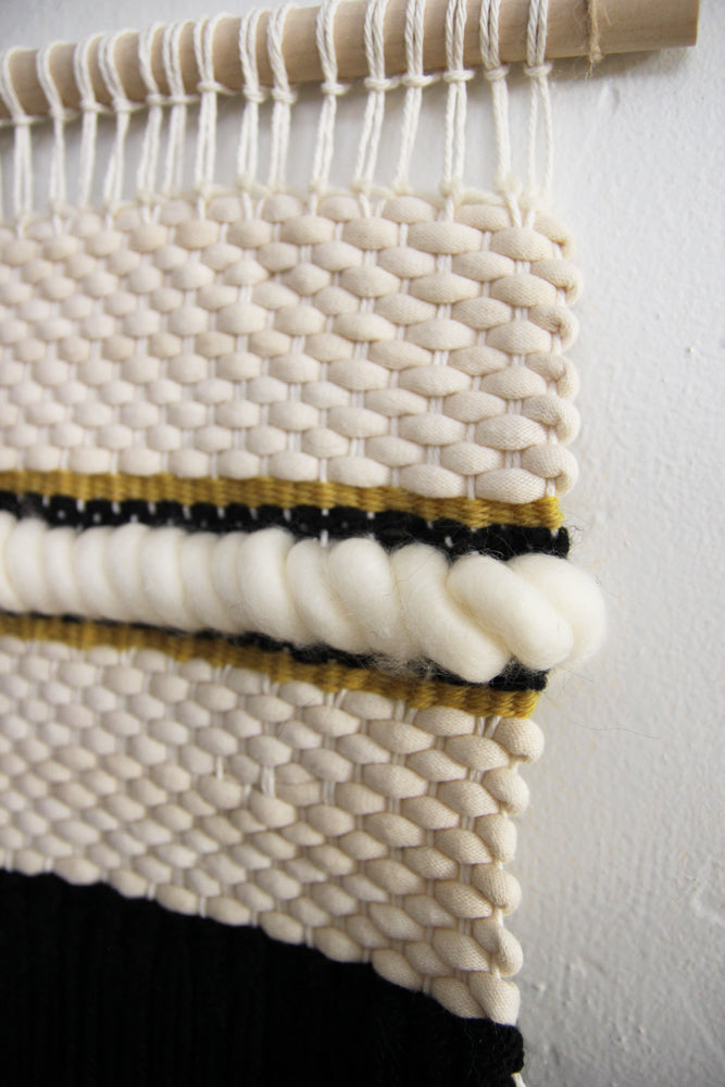 Black, Tan, and Citron Weaving