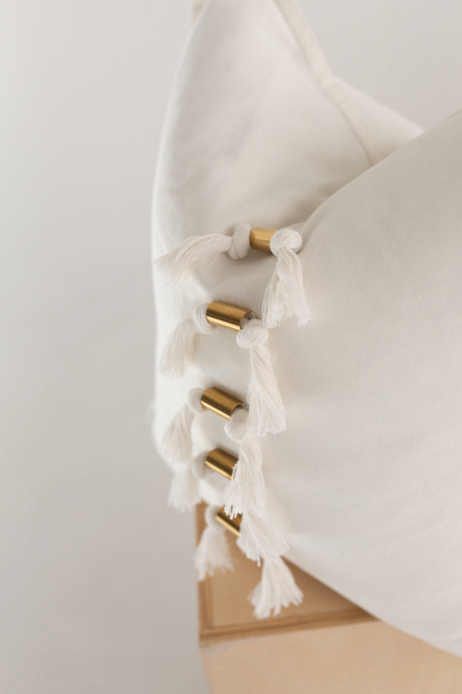 Brass and Rope Tassel Pillow