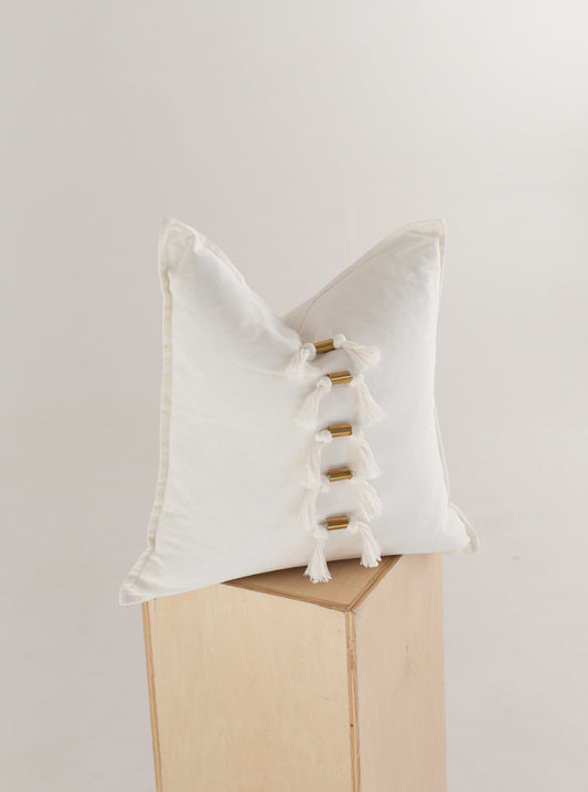 Brass and Rope Tassel Pillow