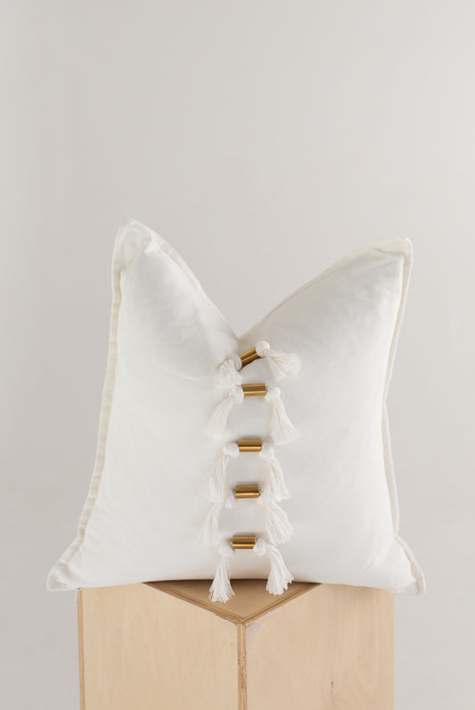 Brass and Rope Tassel Pillow