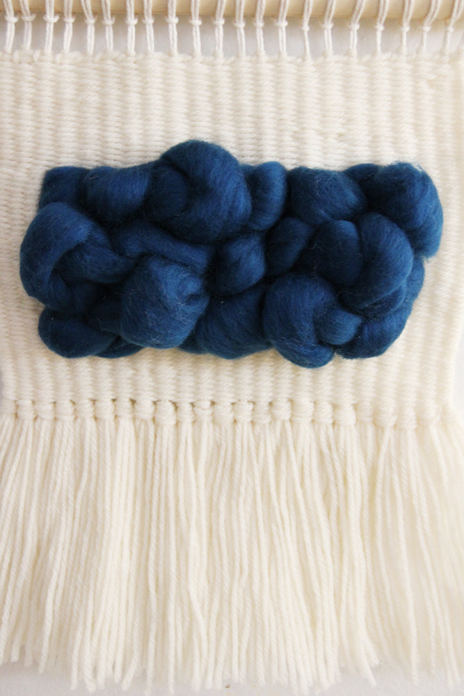 White & Blue Puff Weaving