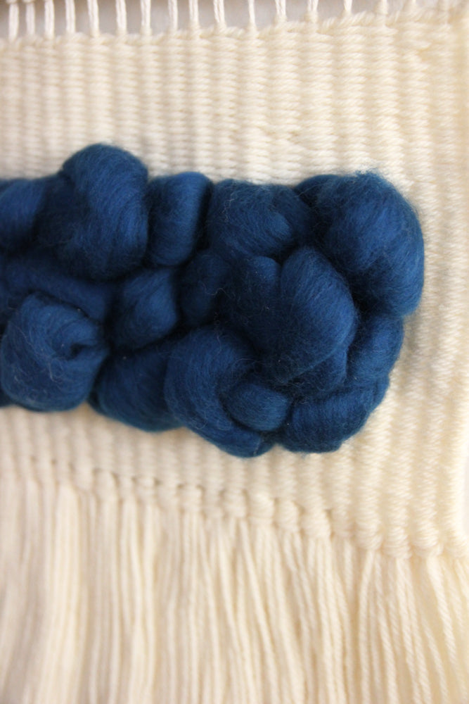 White & Blue Puff Weaving