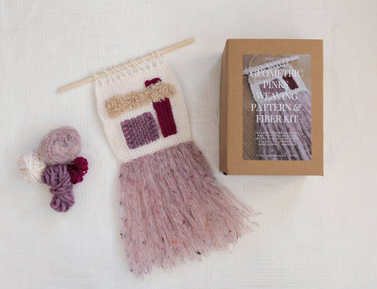 Geometric Pinks Weaving Kit