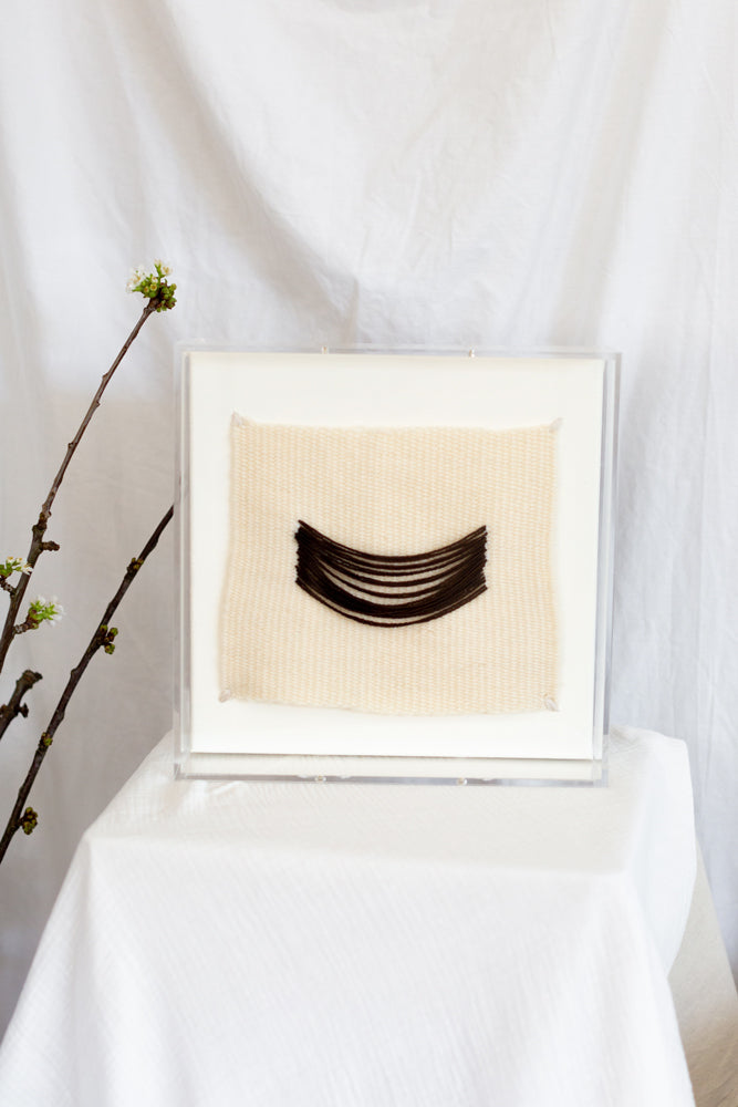 Naomi, beaded appliqué, framed weaving, woven wallhanging, wallhanging, woven art, 3d art, unique art, unique wall art, bespoke, bespoke collection, bespoke artwork, bespoke art, bespoke weaving, seven sixteen, 7 16, seven sixteen artist, becky pollard, denver artist, colorado artist, fiber artist, woven art, woven artwork, becky seven sixteen, seven sixteen becky, beaded detail, beading detail, beaded weaving, weaving with beading, neutral art