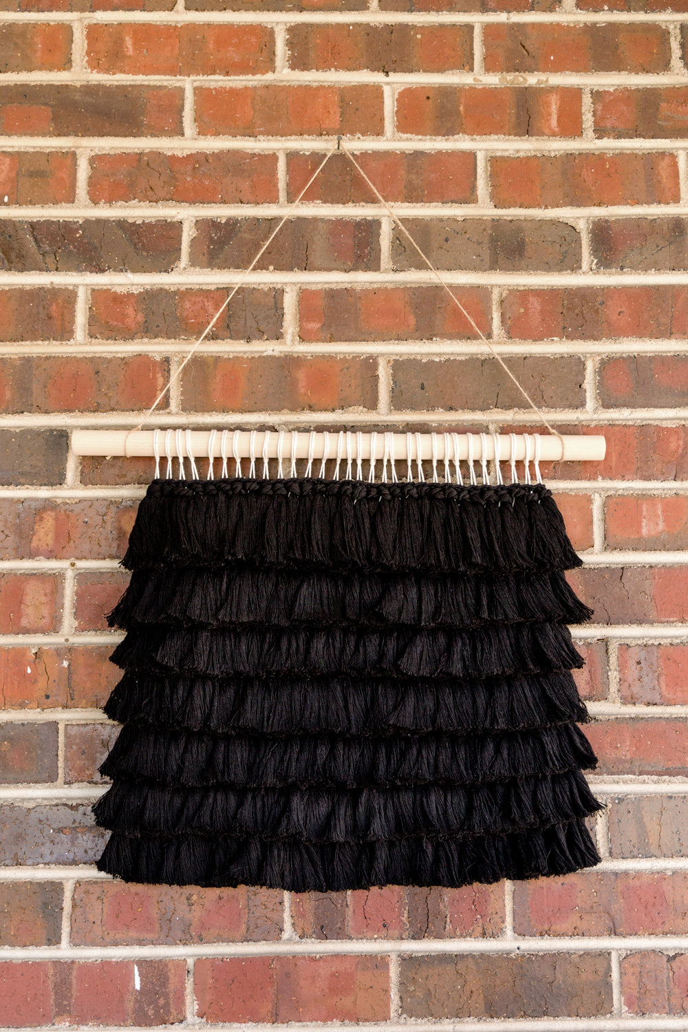 outdoor art, patio art, indoor outdoor art, outdoor wallhanging, outdoor wallhanging, outdoor weaving, outdoor macrame, becky pollard, seven sixteen, colorado art, colorado artist, denver art, denver artist, art for patio, art for outside, art for outdoors, black and white wallhanging, neutral wallhanging, cotton wallhanging, cotton weaving, modern weaving, indoor outdoor art, indoor outdoor weaving, indoor outdoor decor, patio decor, patio styling, 7 16, seven sixteen artist, fiber artist, woven art