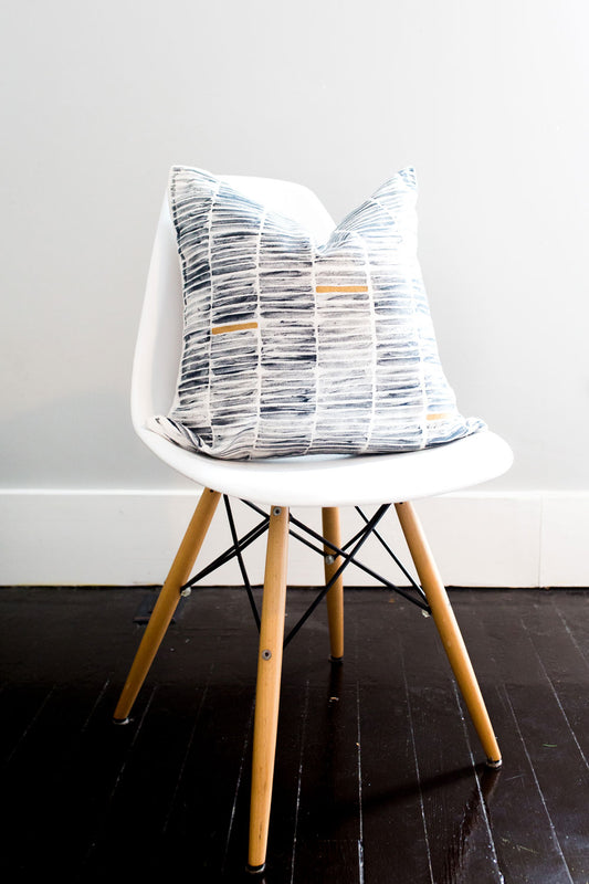 seven sixteen, becky pollard, bedroom decor, bedroom decor ideas, decorative pillow, printed pillow, neutral bedroom decor, neutral bedroom pillows, neutral accent pillows, accent pillow, striped pillow covers, blue and gold pillows on couch, blue and gold pillows on bed, neutral accent pillows on couch, neutral accent pillows on bed, blue and gold pillows, striped pillows, blue striped pillow, block printed pillow, modern stripe pillow, modern striped pillow, navy and gold pillow