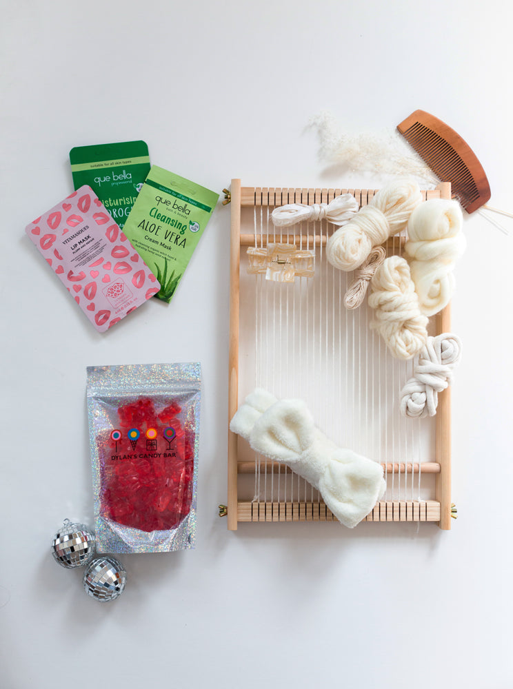 Weaving on lap loom, Weaving diy, Wall art diy, Wallhanging diy, Seven sixteen, 7 16 artist, Weaving class, Online weaving class, Weaving class near me, How to weave on a loom, learn to weave, weaving kit, diy weaving kit, weaving for beginners, intro to weaving, weaving a woven wallhanging, girls night ideas, bachelorette party ideas, gift ideas for girls, spa package, craft night ideas, crafts to do with friends