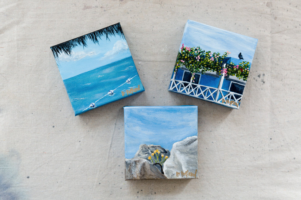 barbados, island art, tropical garden, mini painting, travel art, tropical art, Caribbean art, barbados painting, Caribbean painting, seven sixteen, becky pollard, denver artist, Bridgetown, roof garden, roof garden painting, Bridgetown painting, wanderlust collection, Bridgetown Barbados, tropical plants drawing, tropical plants painting, Barbados artwork, Bridgetown artwork, Bridgetown art, tropical plants, tropical roof garden, beach town painting, beach town art