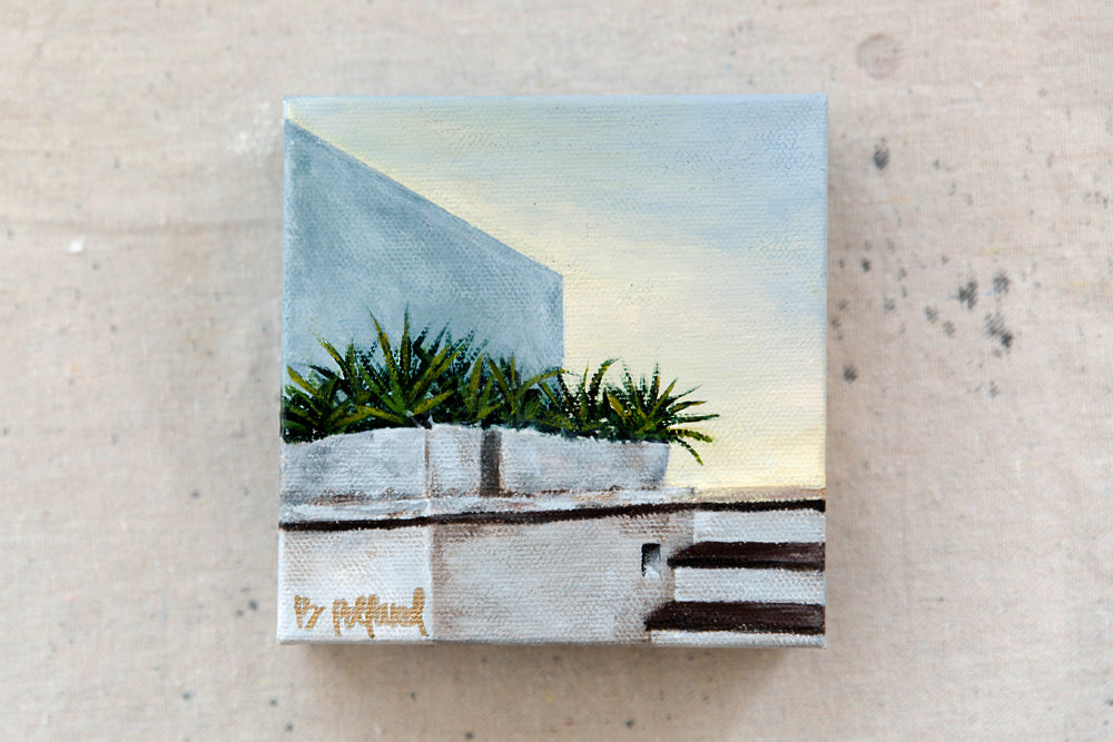 tulum, tulum painting, tulum mexico, mexico painting, modern architecture painting, sunset painting, mexico sunset painting, succulent painting, succulent garden, rooftop garden, wanderlust collection, becky pollard, seven sixteen, let it grow, let it grow collection, contemporary landscape, contemporary landscape painting, tropical plants drawing, tropical plants painting, tropical artwork, tropical art painting, Tulum artwork, Tulum art
