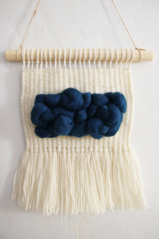 White & Blue Puff Weaving