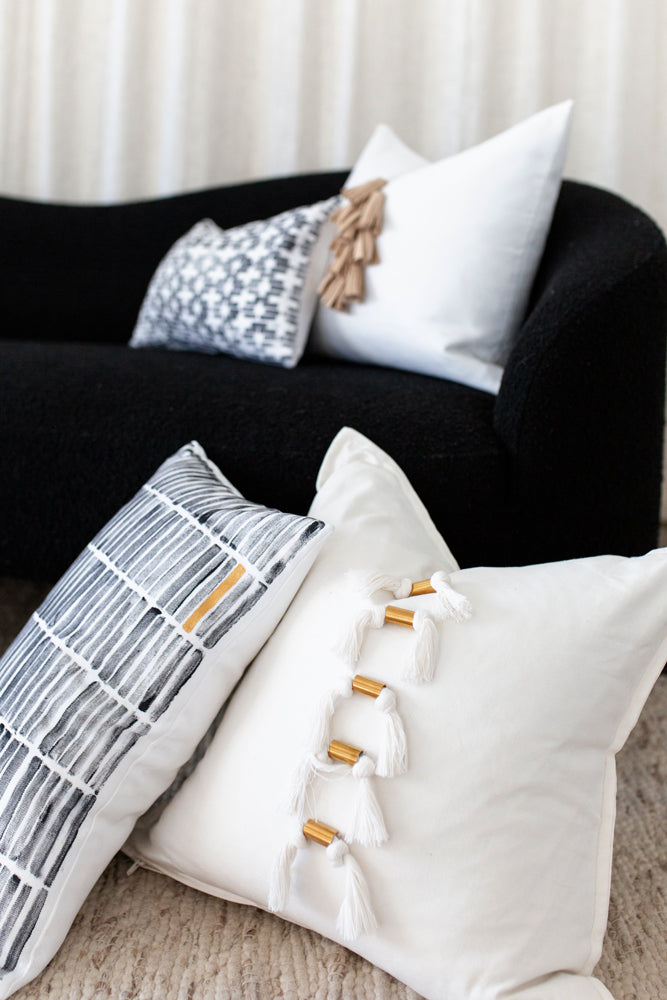 Brass and Rope Tassel Pillow