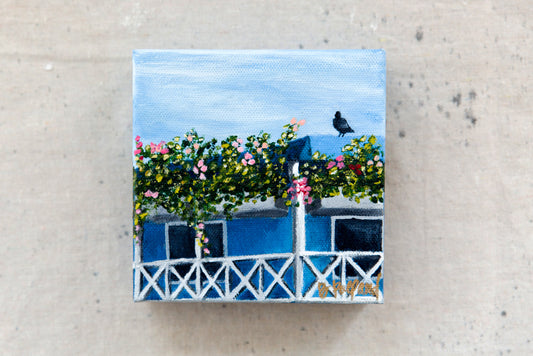 barbados, island art, tropical garden, mini painting, travel art, tropical art, Caribbean art, barbados painting, Caribbean painting, seven sixteen, becky pollard, denver artist, Bridgetown, roof garden, roof garden painting, Bridgetown painting, wanderlust collection, Bridgetown Barbados, tropical plants drawing, tropical plants painting, Barbados artwork, Bridgetown artwork, Bridgetown art, tropical plants, tropical roof garden, beach town painting, beach town art